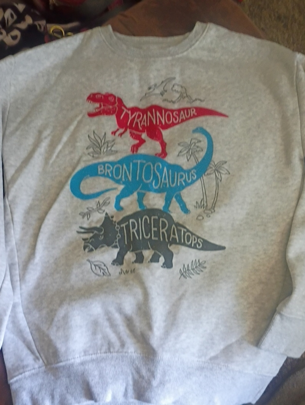 jumping beans Light Gray Fleece Crew with Red Graphic